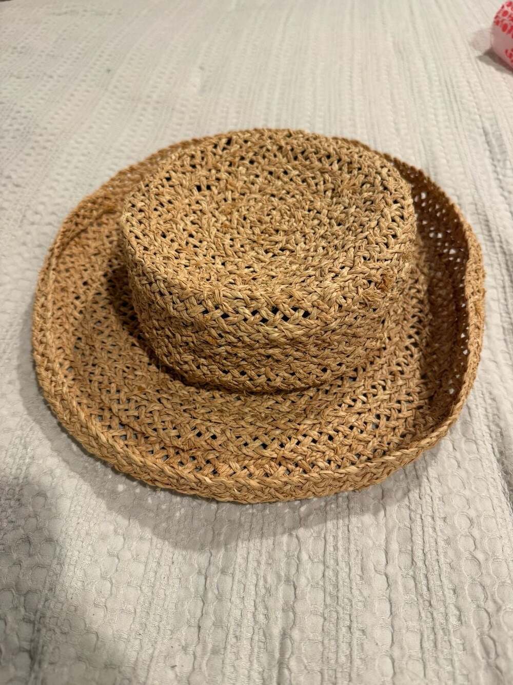 J.Crew Straw Hat One Size Brown Woven Sun Hat